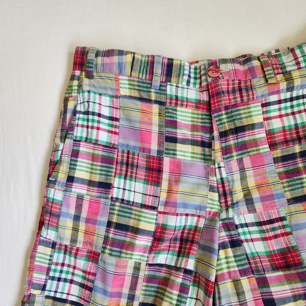 Bw Bowen & Wright Madras Plaid Patchwork Shorts R… - image 2
